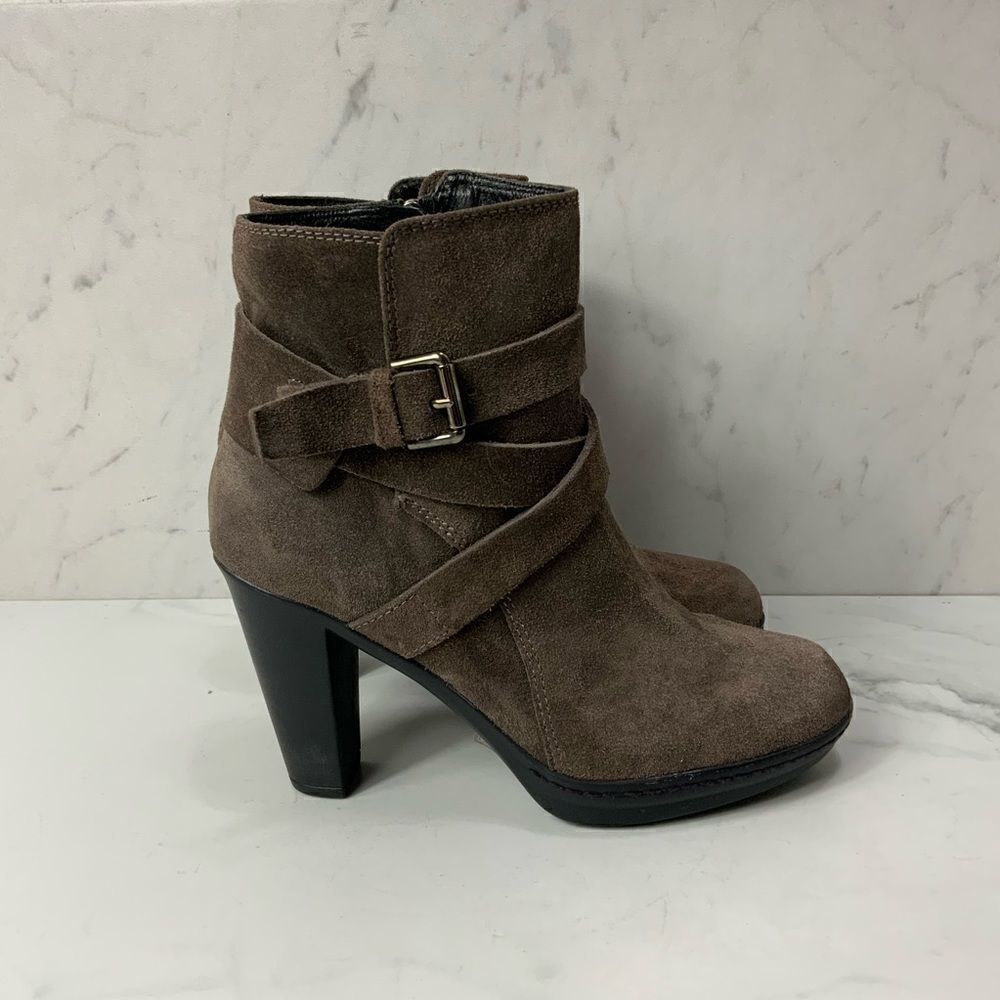 PONS QUINTANA Suede leather heel ankle boots
